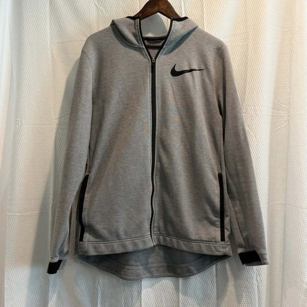 Nike Hoodie Mens Large Grey Therma Flex Showtime Basketball Dri-Fit READ